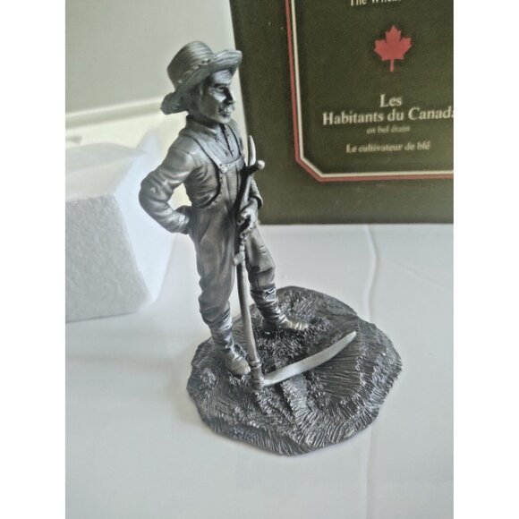 Franklin Mint People of Canada Pewter Figurine The  Wheat Farmer with Box 1977 - Picture 10 of 12